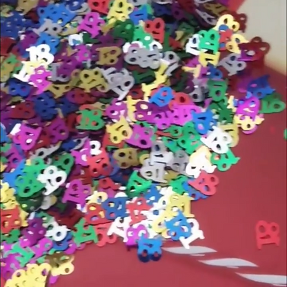 Number 18 Confetti 15g PVC Sequin Birthday Party Anniversary Event Balloon Decor