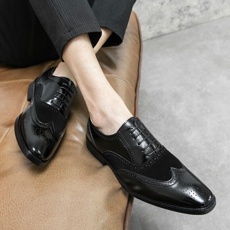 Classic Oxford Shoes Lace Up Men's Shoes Moccasin Casual Leather Shoes