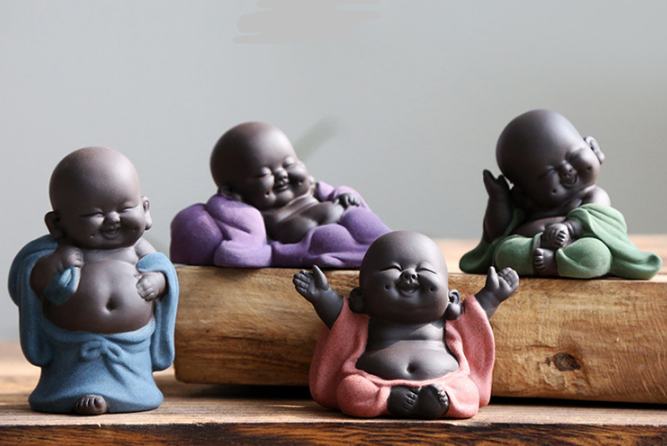 Big belly Maitreya Buddha tea pet decoration Yixing purple sand tea playing tea