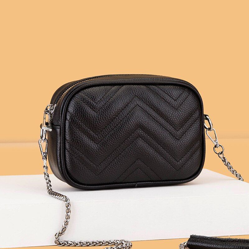Women's Bag Leather Shoulder Bag Handbags Chain Small Ladies Crossbody Purse Sac