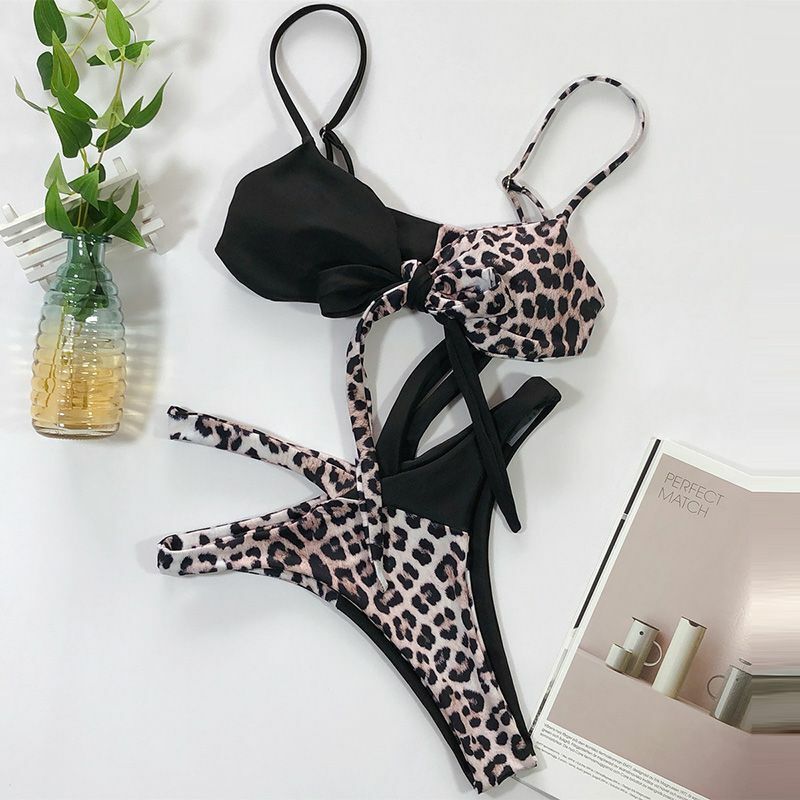Women Swimwear High Waist Bikini Set Push Up Leopard Brazilian Bathing Swimsuits