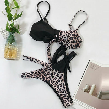 Women Swimwear High Waist Bikini Set Push Up Leopard Brazilian Bathing Swimsuits