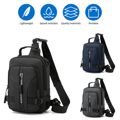 Men Women Sling Bag Chest Fanny Pack Crossbody Shoulder Backpack w/ USB Charging