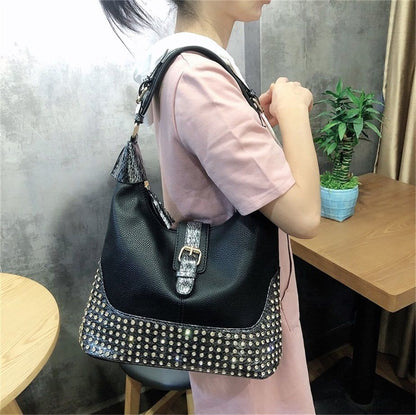 Rhinestone Shoulder Handbags Large Bag Design Diamond Studded Shoulder Purse 1PC