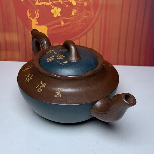 Vintage Chinese Yixing Purple Clay Teapot Zisha Ceremony Plum Blossom Teaware