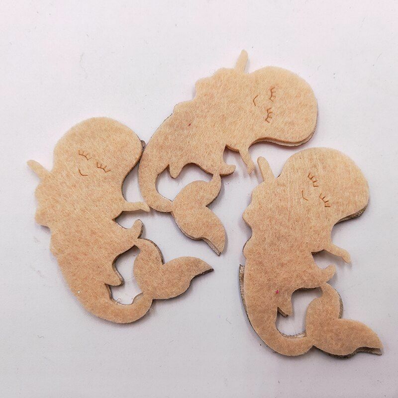 9Pcs/Lot 3.5x5.8cm Glitter Fabric Applique Cartoon Mermaid Nonwoven Padded Patch