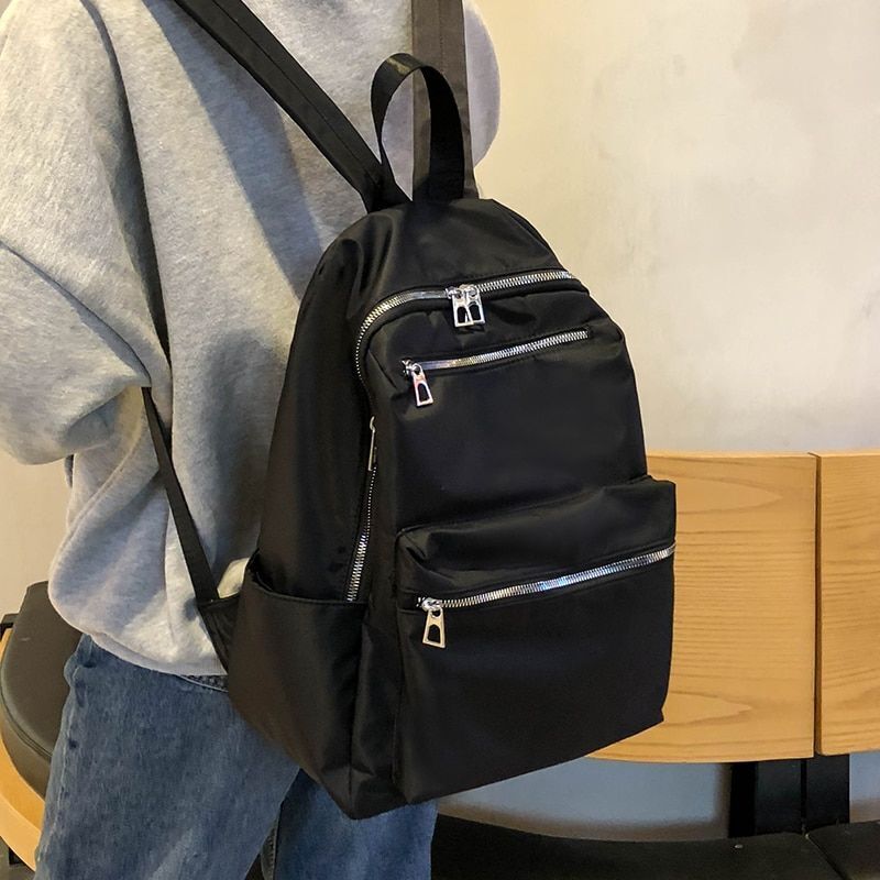 Women Backpack Fashion Nylon School Bag Female Casual Large Travel Bag Polyester