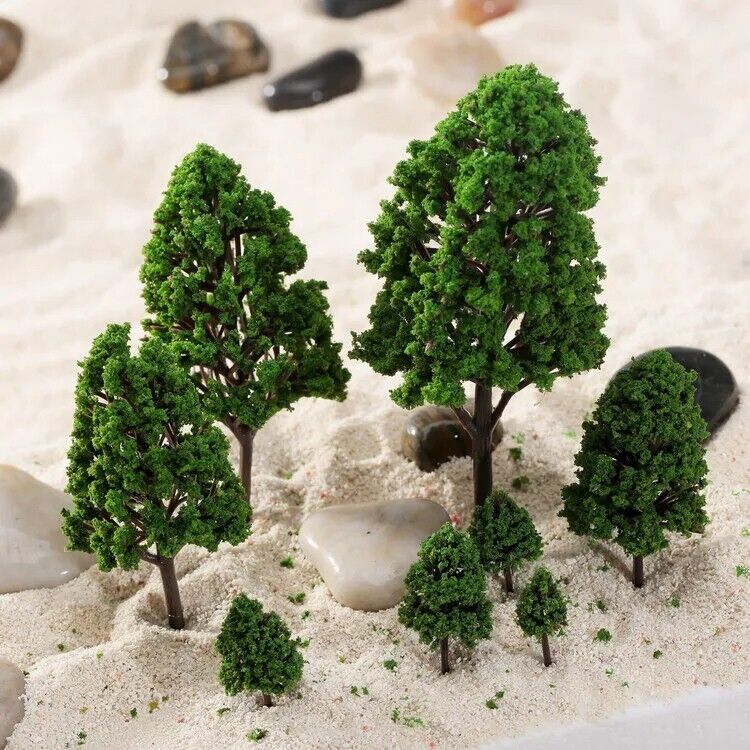 Model Tree 12Pcs Assorted Scale 1:50 Train Park Railway Scenery Garden Toy Decor