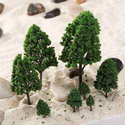 Model Tree 12Pcs Assorted Scale 1:50 Train Park Railway Scenery Garden Toy Decor