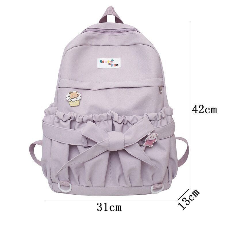 Women Backpack Open Pockets Bow School Bags Teenager Girls Travel Backpacks