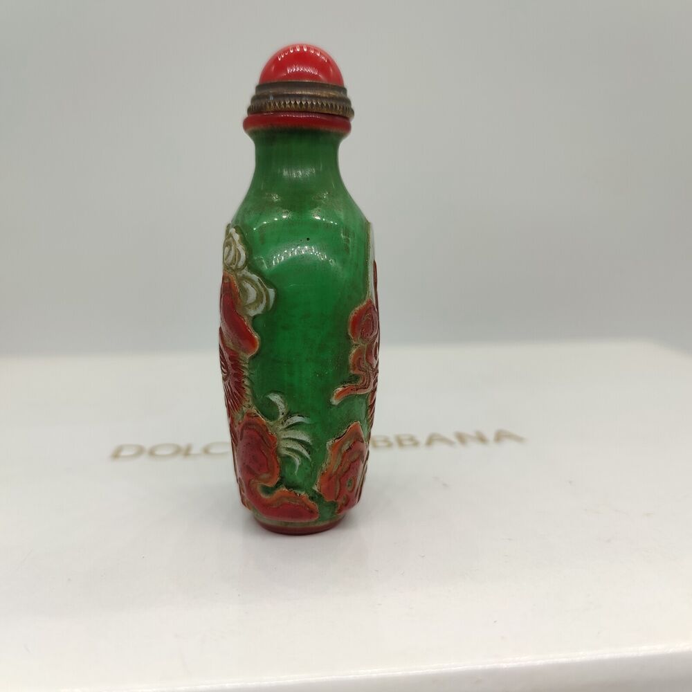 chinese snuff bottles peking glass vintage box carved crane statue love gifts