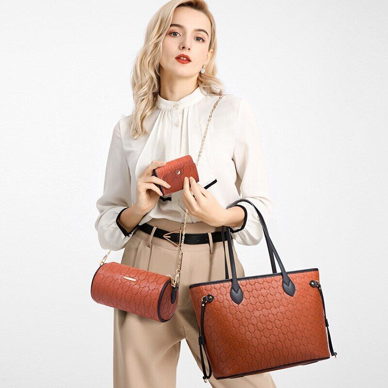 Autumn Winter Handbag Single Shoulder Bag Three Piece Female Tote Bag