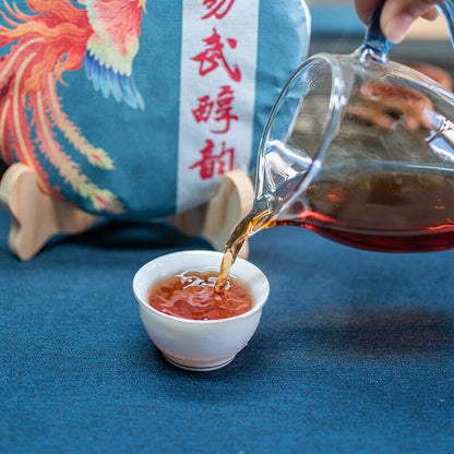 357G Yunnan Yiwu Mellow Rhythm Pu'er Seven Cakes Ancient Tree Aged Ripe Puer Tea