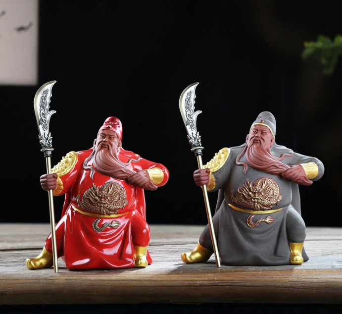 Yixing Ceramic Wu Caishen Guan Erye Zhaocai Guan Gong living room decoration Bog