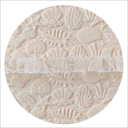 Rolling Pin Acrylic Shell Pearl Starfish DIY Clay Craft Texture Embossing Roller