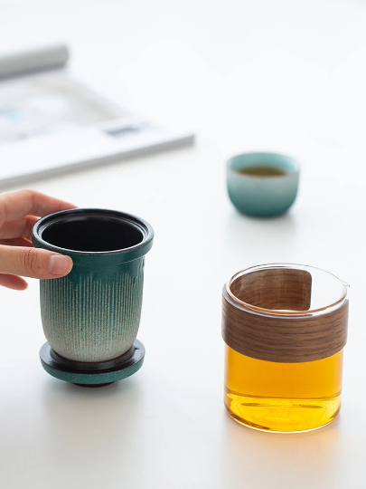 Ceramic Teapot Tea Cup Portable Travel Tea Set