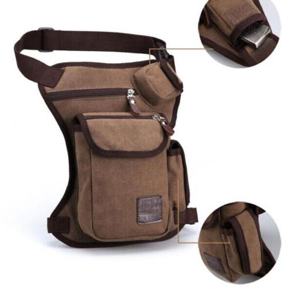 Men's Outdoor Hiking Camping Sport Waist Packs Leg Bag Canvas Waist Bag Belt Bag