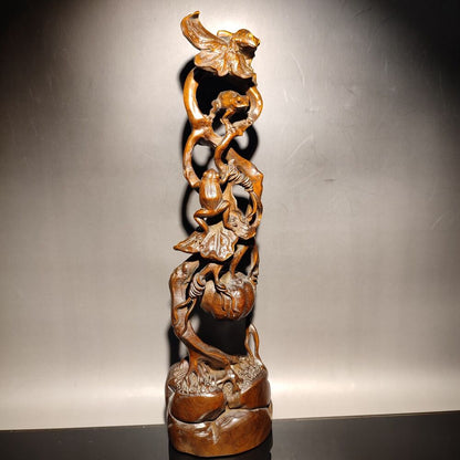 chinese wooden statue carving sculpture Boxwood home decor decorative sculpture