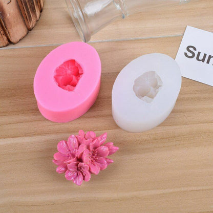3D Rose Flower Form Soap Mold 7.2x5.5x3.4cm Silicone DIY Cake Craft Making Tools