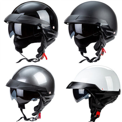 Motorcycle Half Helmet Motorcycle Helmet With Sun Visor DOT for All Seasons Gift