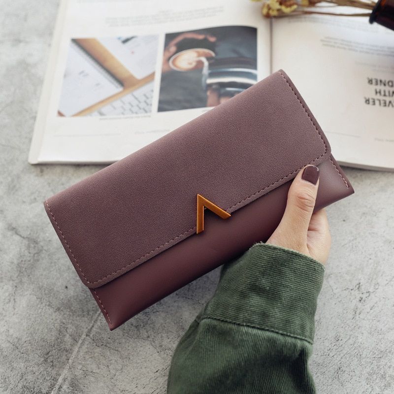 Leather Wallet Hasp Money Bag Zipper Coin Purse Envelope Wallets Clutch Casual