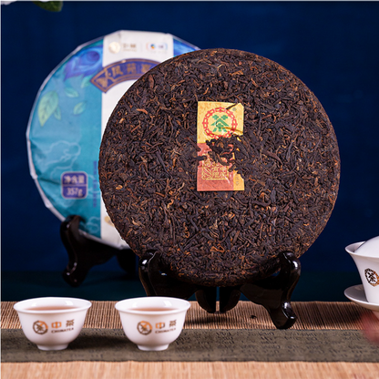 357g Yunnan Puerh Ripe Tea Cake Pu-erh Cooked Tea Glutinous Rice Pu'er Black Tea