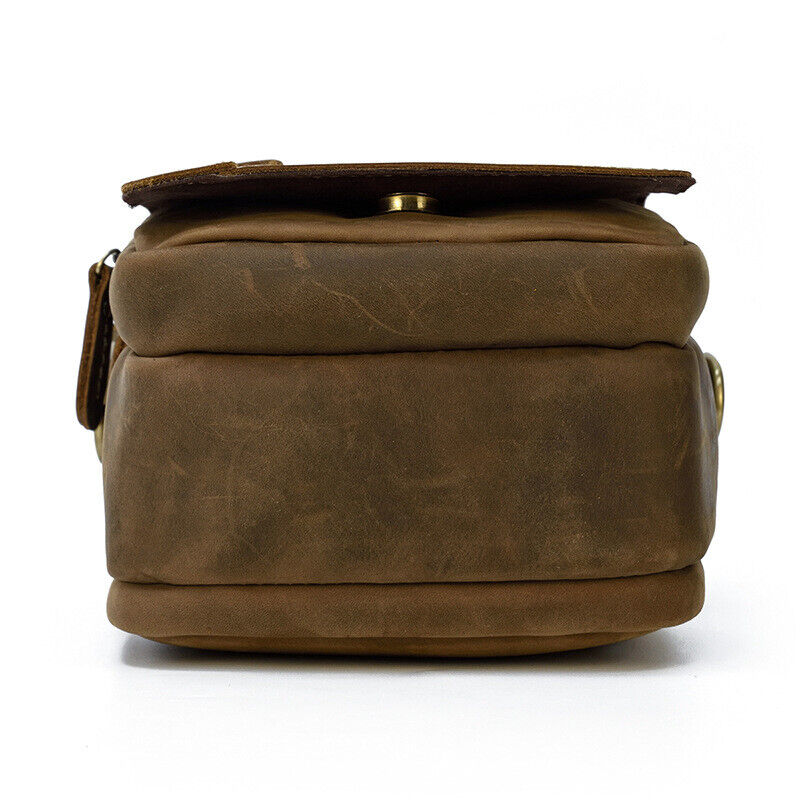 Vintage Men Real Leather Shoulder Bag Cross Body Belt Bag Waist Pack Bum Bag