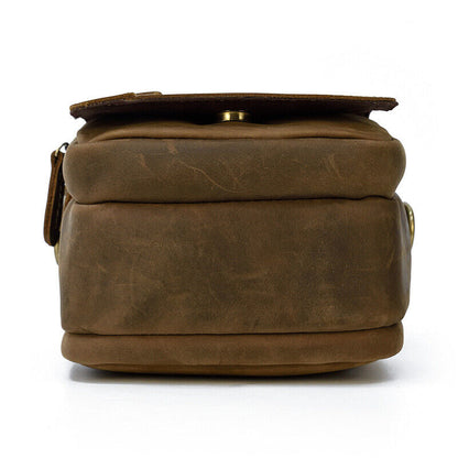Vintage Men Real Leather Shoulder Bag Cross Body Belt Bag Waist Pack Bum Bag