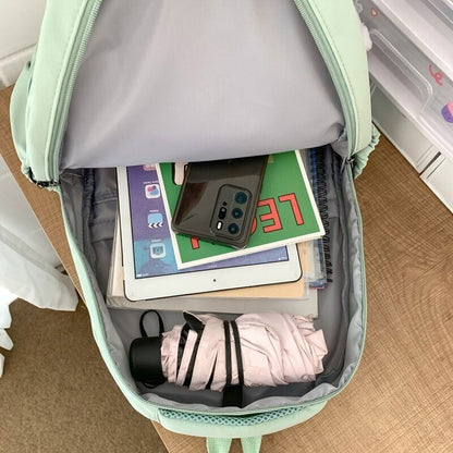 Women Pink Student Backpack Girl Travel School Bag Lady Book College Bag
