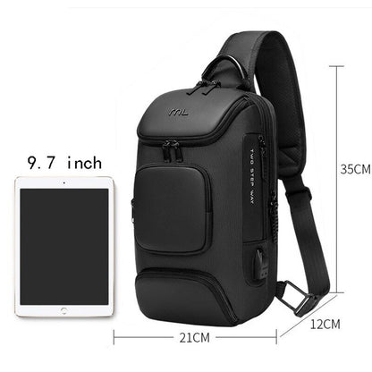 Men USB Shoulder Bag Travel Pack Crossbody Chest Bag Pack Women Female