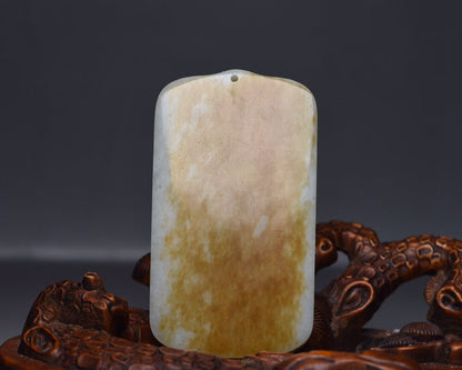 Chinese Natural Hetian Jade Carved Landscape Statues Exquisite Pendant Jewelry