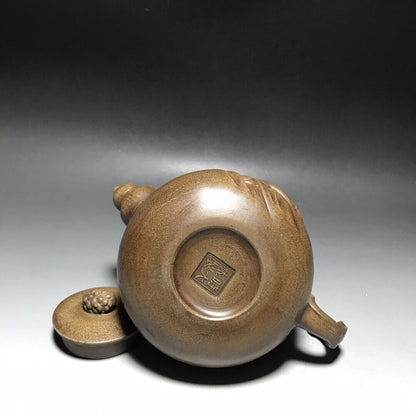 vintage chinese yixing purple clay teapot zisha ceremony carving Collectible art