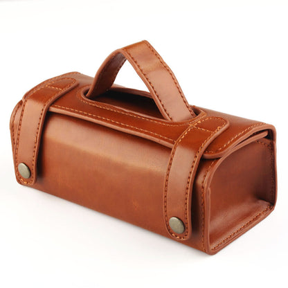Mens Portable Shaving Toiletry Bag Small Size Leather Toiletry Bag Brown Black