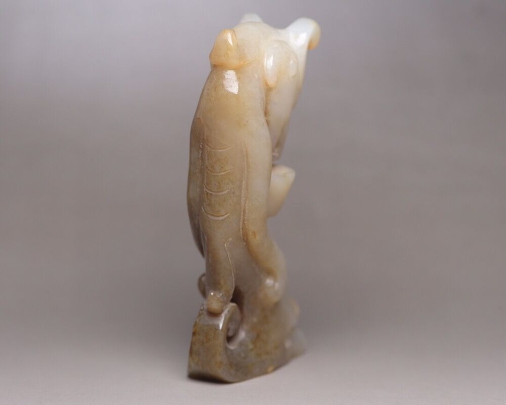 Old Peking Chinese Hetian Jade Carved Exquisite Statue Unique Wonderful Art Work
