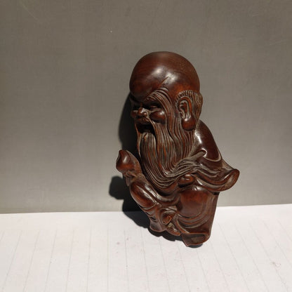 put edge buddha statue gift sculptures home decor wood wooden carved figure art