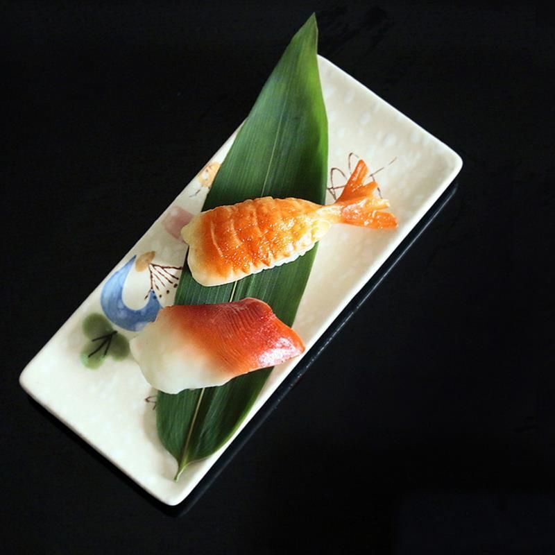 Fake Leaves 100Pcs Japanese Green Leaf Sushi Sashimi Dish Plate Tray Decorations