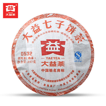 357g Top-grade Menghai Dayi 0532 Pu-erh Tea Ripe Puer Tea Cake Pu'er Beeng Cha