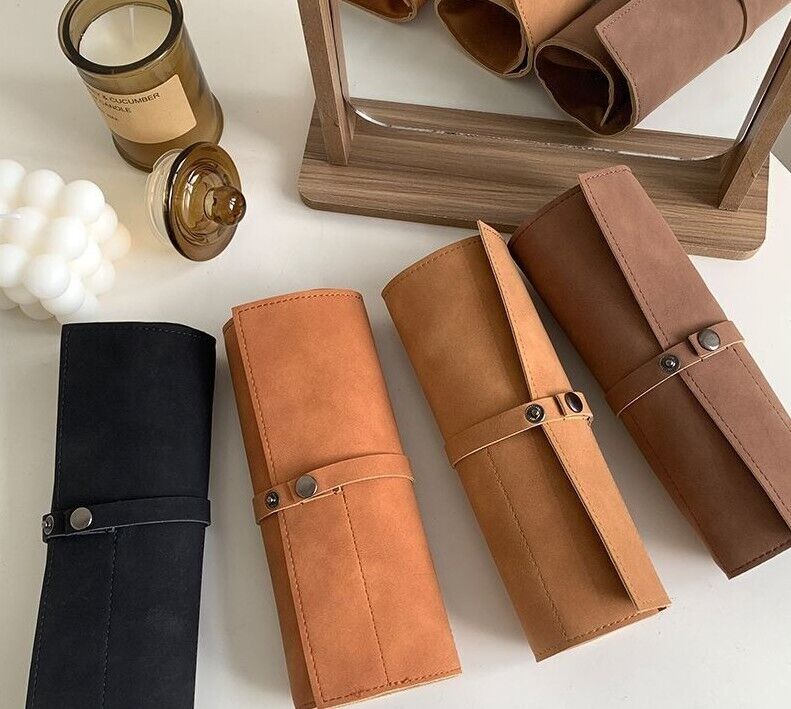 Watch Cases 5 Slots Vintage Frosted Leather Display Roll Travel Organizers Pouch