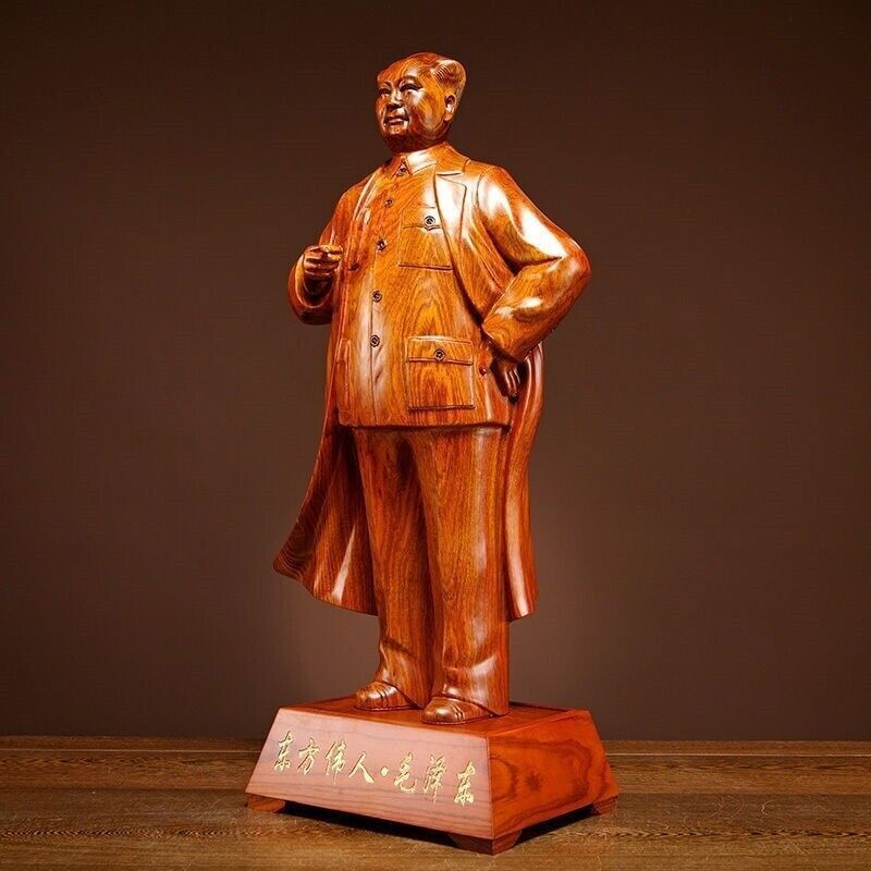 61cm, China Leader Chairman Mao Zedong sculpture statue wood rosewood zhuxi 毛主席