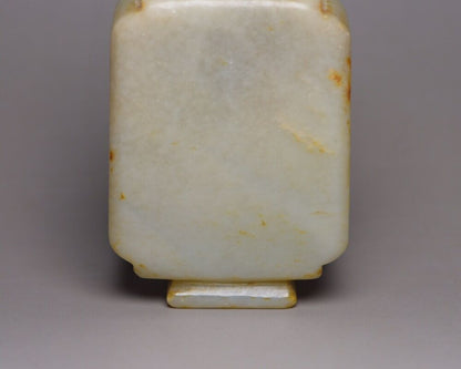 Antique China Hetian Jade Snuff Bottle Carved Nice Snuffbox Art Rare Collection