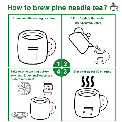 Organic Wild Masson Dried Pine Needle Tea Bags 40 Teabags 2.5g/bag