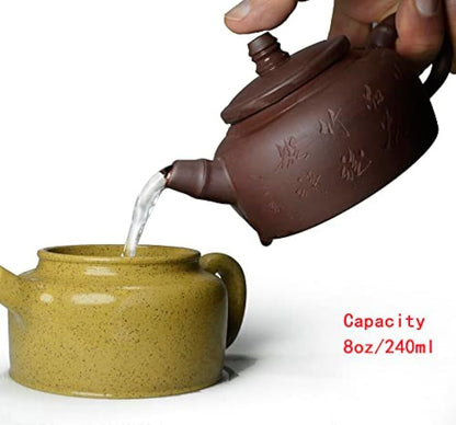 Teapot 8oz Chinese Yixing Tea Pots Genuine Zini Clay Dragon Handmade Zisha