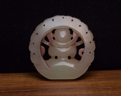 Chinese Natural Hetian Jade Carving Kuan Yin Statue Lucky Jade Pendant Amulets