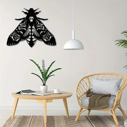 Metal Gothic Death Head Moth Art Wall Decor Moth Metal Art Metal Moth Sign Moth