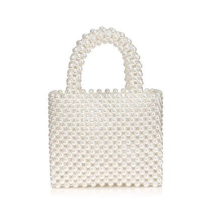 Handmade Pearl Bag Beaded Box Retro Acrylic Plastic Tote Bag Luxury Dinner Bag