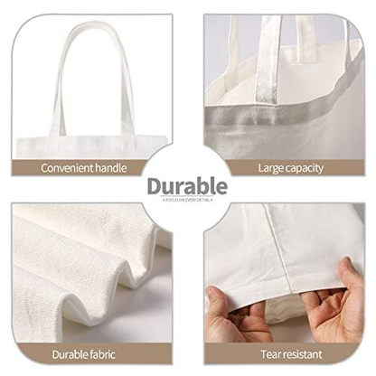 YOUKE OLA 10 Pieces Sublimation Tote Bags Printing Blank Canvas White