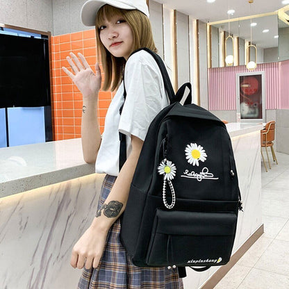 4Pcs/Set Women School Backpacks Schoolbag Teenagers Girls Student Book Bag Boys