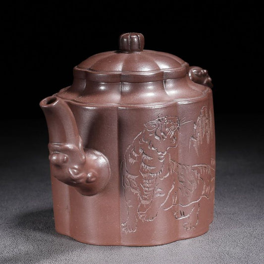 Vintage Chinese Yixing Purple Clay Teapot Zisha Ceramic Tiger Teaware Collection
