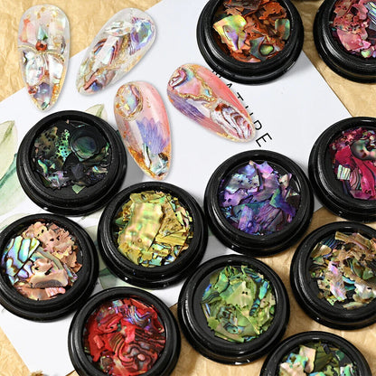 Nail Art Decor 3D Irregular Abalone Natural Sea Shell Stones DIY Accessory 1 Box