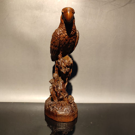 vintage parrot Carved home decor owl sculpture Statue wood Christmas Wooden pet